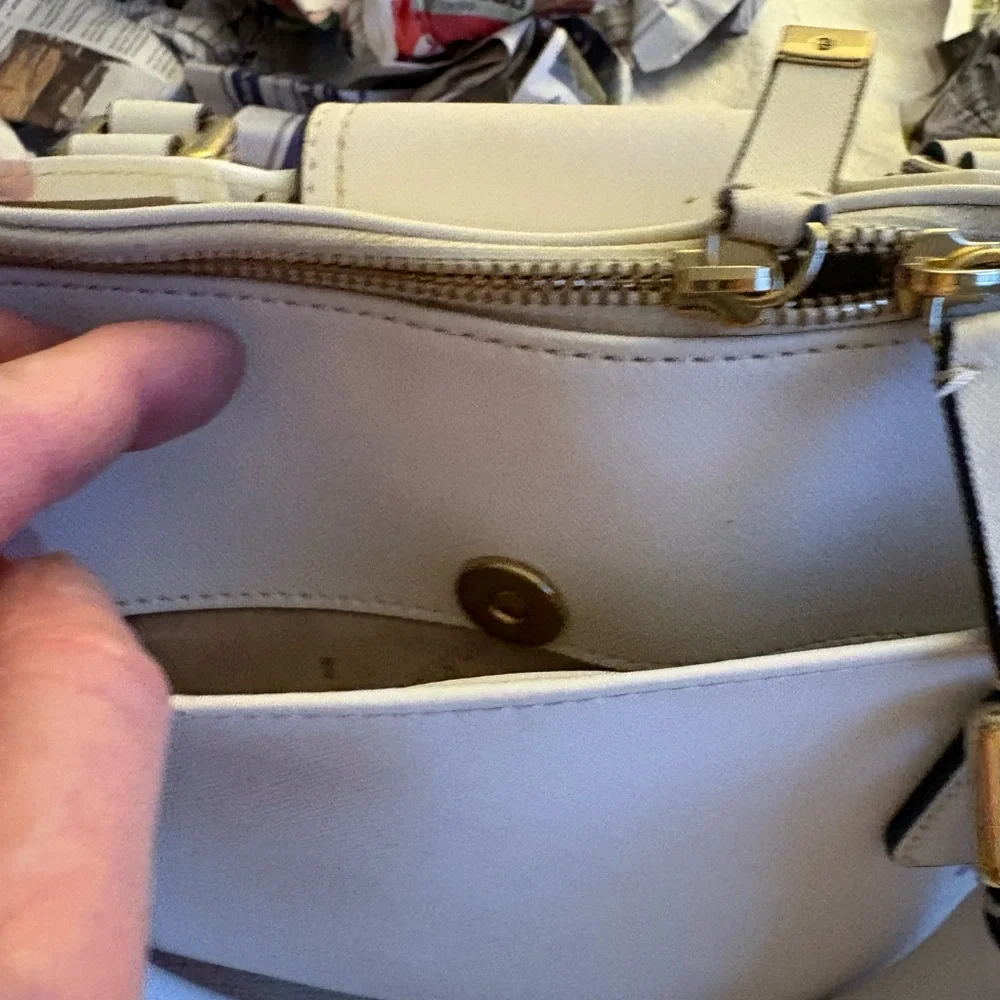 Calvin Klein Collection White and Pink Floral Satchel - Picture 10 of 16